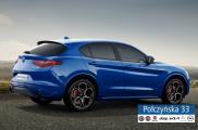 Alfa Romeo Stelvio Veloce Q4 AT 2.0 280 KM|Niebieski Misano|Czarna skóra|2022