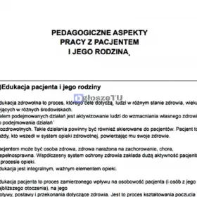 Pedagogiczne aspekty pracy z pacjentem i rodziną