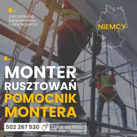 Monter rusztowań / Pomocnik Montera rusztowań